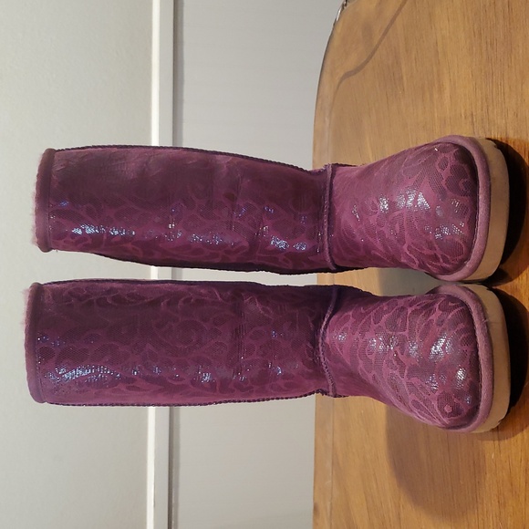 Ugg Tall Purple Flora Boots Limited Edition - Picture 7 of 14